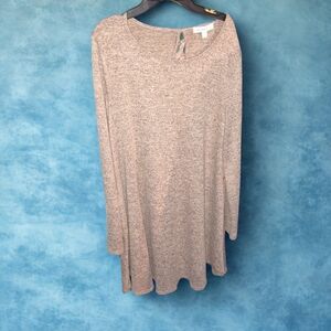Heathered Long Sleeve Knit Top
